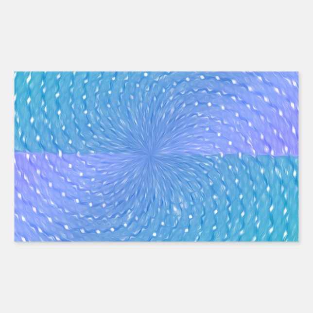 Swirly Pastel Purple Teal Abstract Pattern Rectangular Sticker (Front)