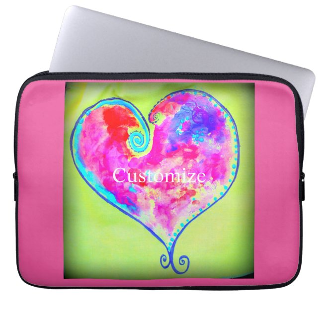 Swirly pink heart Thunder_Cove Laptop Sleeve (Front)