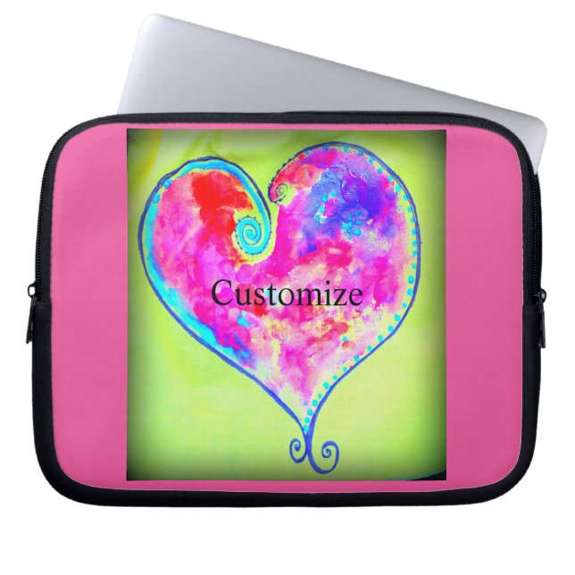 Swirly pink heart Thunder_Cove Laptop Sleeve (Front)