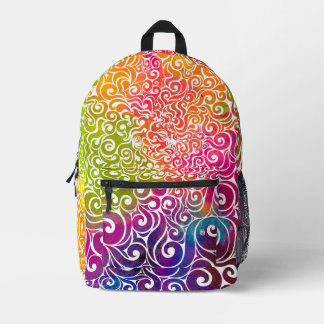 Swirly Portrait (colour) Printed Backpack