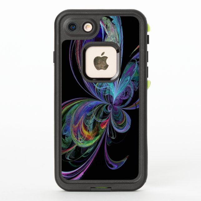 Swirly Rainbow Abstract Butterfly LifeProof iPhone Case (Back)