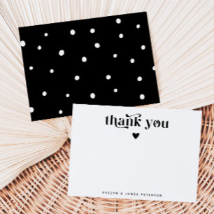 Swirly Retro Thank You Heart  Card