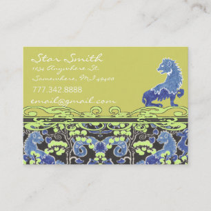 Swirly Rielaboration of Vintage Animal Print Business Card