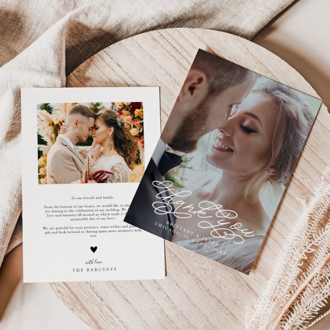Swirly Script Thank You Wedding Photo (Creator Uploaded)