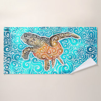 Swirly Sea-Turtle Bath Towel