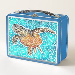 Swirly Sea-Turtle Metal Lunch Box