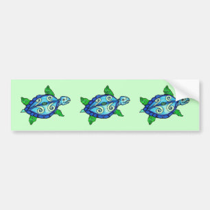 Swirly Sea Turtles Bumper Sticker