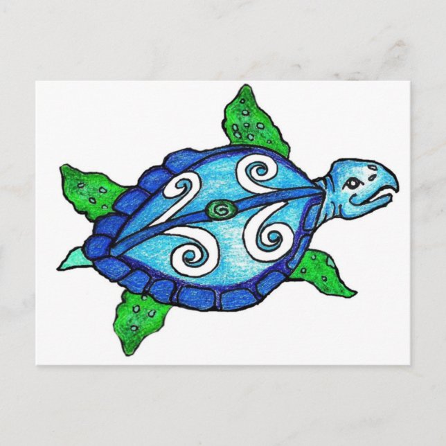 Swirly Sea Turtles Postcard (Front)