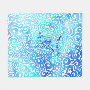 Swirly Shark Fleece Blanket