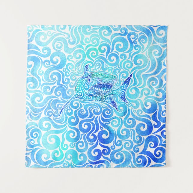Swirly Shark Tapestry (Front)
