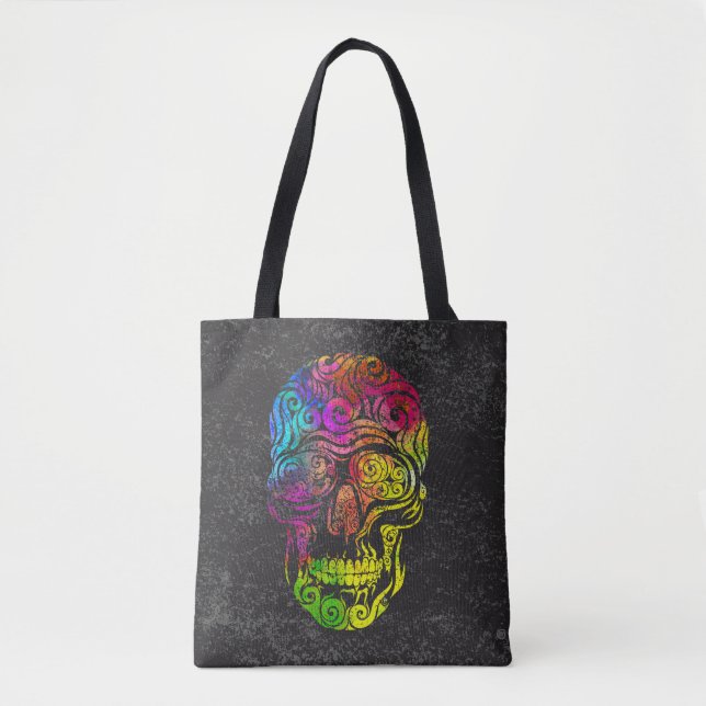 Swirly Skull  (colour) Tote Bag (Front)