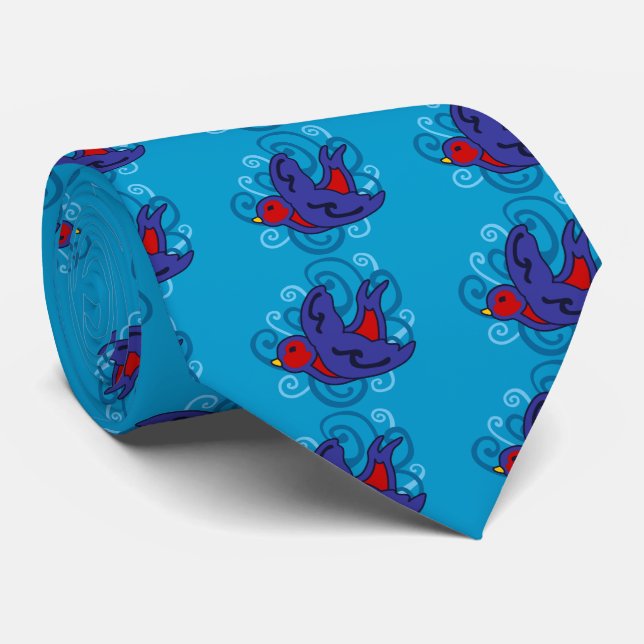 Swirly Swallow Tie (Rolled)