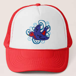 Swirly Swallow Trucker Hat