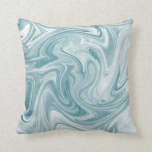 Swirly Teal Abstract Cushion