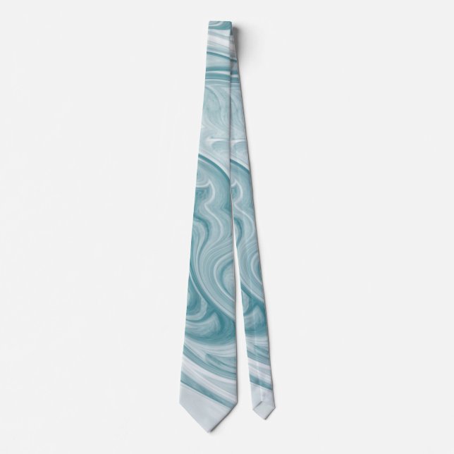'Swirly Teal Abstract' Tie (Front)