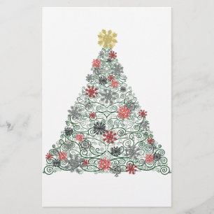 Swirly Tree Decorated Stationery