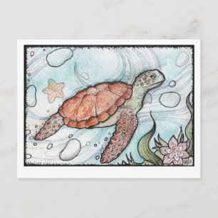swirly Turtle Postcard