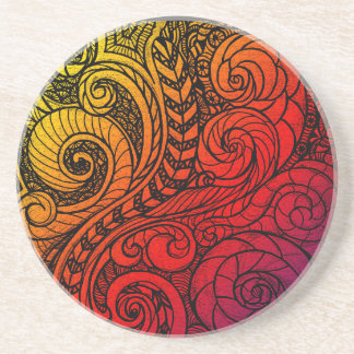 Swirly Vibes Sandstone Coaster
