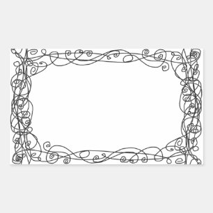 Swirly Vines Sticker Bookplate