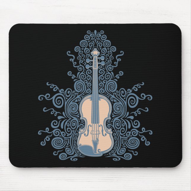 Swirly Violin Mouse Mat (Front)