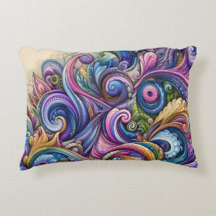 Swirly Whirly Colour Burst Decorative Cushion