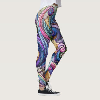 Swirly Whirly Colour Burst  Leggings