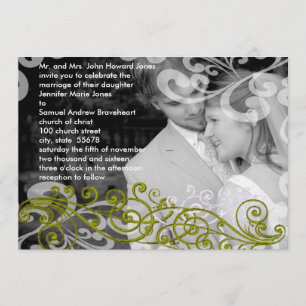 Swirly Your Photo Wedding Invitation