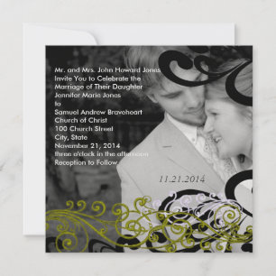 Swirly Your Photo Wedding Invitation