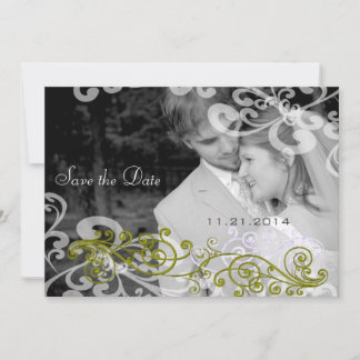 Swirly Your Photo Wedding Invitation