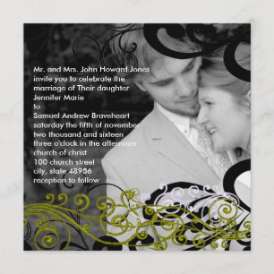 Swirly Your Photo Wedding Invitation