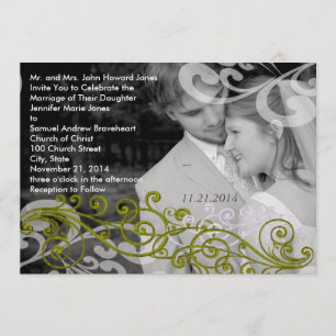 Swirly Your Photo Wedding Invitation