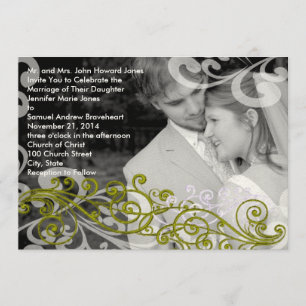 Swirly Your Photo Wedding Invitation
