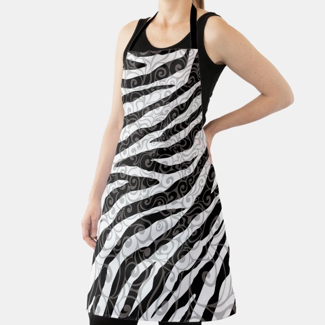 Swirly Zebra Pattern Apron (Insitu)