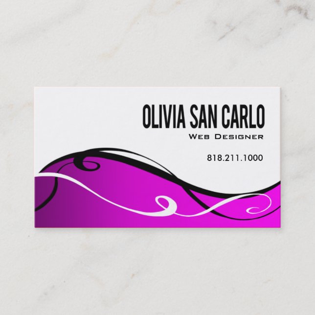 Swirlygig Web Designer business card template (Front)