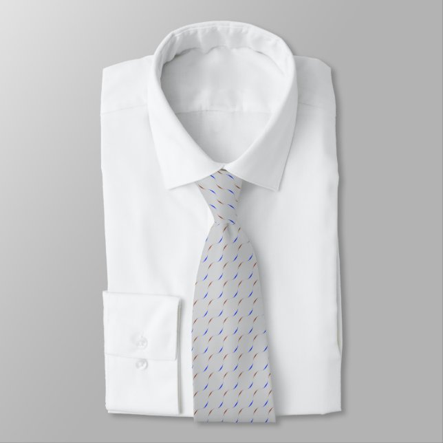 Swirve Design Grey Red Blue Tie (Tied)
