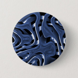 Swiryly Blue Chrome Abstract Art 6 Cm Round Badge