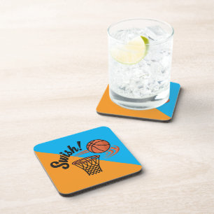 Swish Slam Dunk: Vintage Basketball Style Coaster
