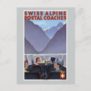 Swiss Alpine Postal Coaches Switzerland Postcard