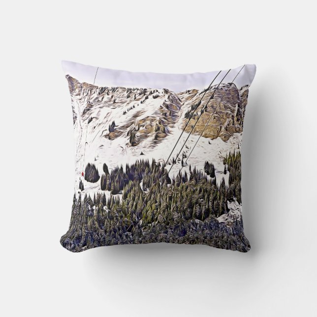 Swiss Alps Cable Car Cushion (Front)