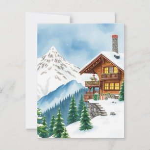 Swiss Alps Chalet Winter Mountain Travel Souvenir Postcard