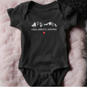 Swiss Alps Eiger Mönch &Jungfrau Baby Bodysuit