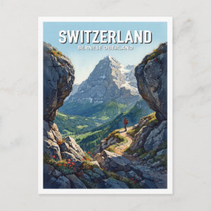 Swiss Alps, Eiger Trail Grindelwald Switzerland Postcard