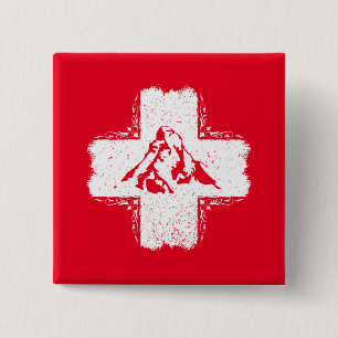 Swiss Alps Matterhorn - Switzerland  15 Cm Square Badge
