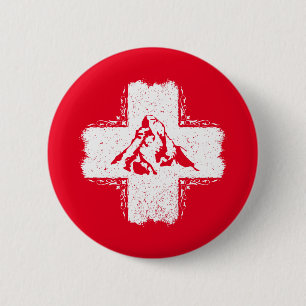 Swiss Alps Matterhorn - Switzerland 6 Cm Round Badge