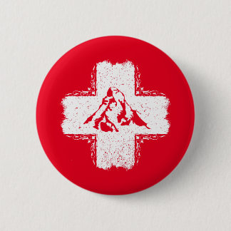 Swiss Alps Matterhorn - Switzerland  6 Cm Round Badge