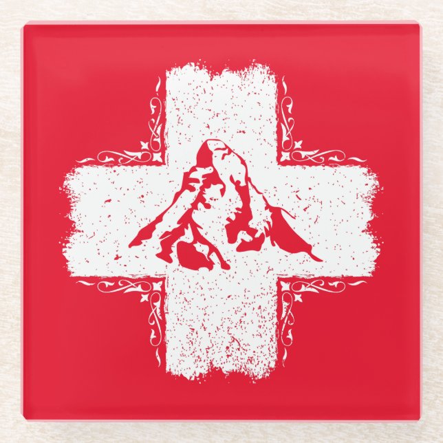 Swiss Alps Matterhorn - Switzerland  Glass Coaster (Front)