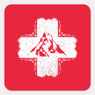 Swiss Alps Matterhorn - Switzerland Square Sticker