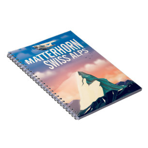 Swiss Alps Matterhorn travel poster Notebook