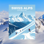 Swiss Alps Skiing, Switzerland Travel Vintage Postcard<br><div class="desc">Hit the slopes with this vintage postcard featuring the world-famous Swiss Alps. Known for their stunning snow-covered peaks and exceptional ski resorts, the Swiss Alps offer a winter sports paradise. With a retro flair, this postcard captures the thrill of skiing down majestic mountains, inviting you to embrace the adventure and...</div>
