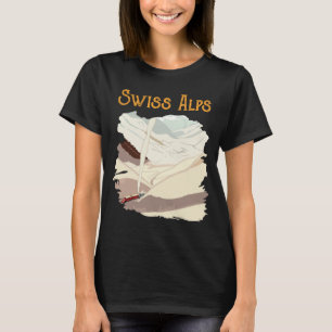 Swiss Alps Snowy Peaks Retro Travel T-Shirt